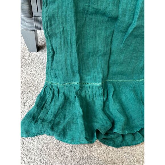 NWT Brora linen ruffle hem tunic, size 6 $168 C26 - Picture 5 of 10